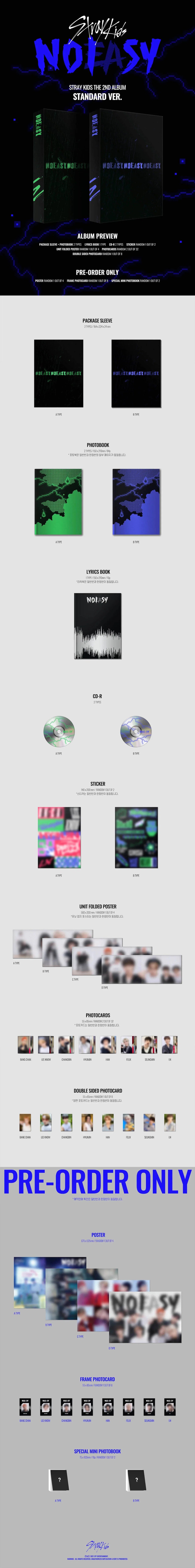 STRAY KIDS – NO EASY (STANDARD VERSION) Inclusions