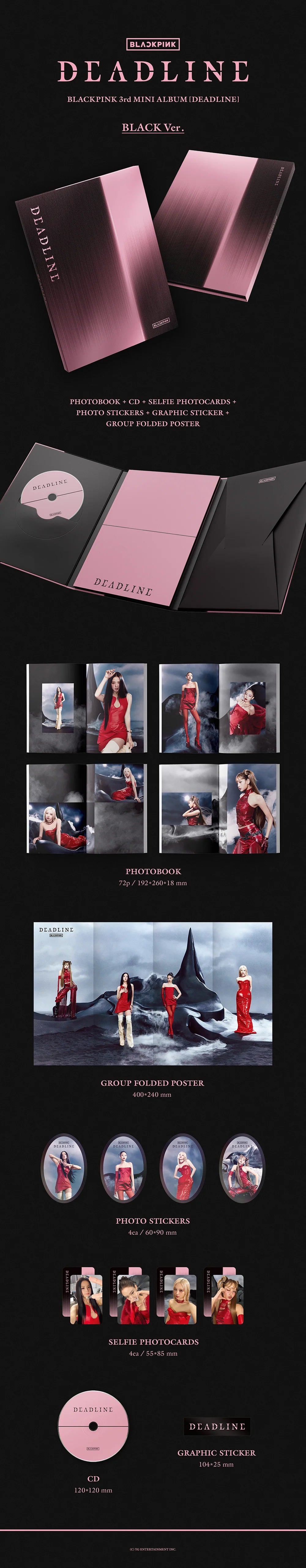 BLACKPINK 3rd MINI ALBUM [DEADLINE] BLACK VER. Inclusions