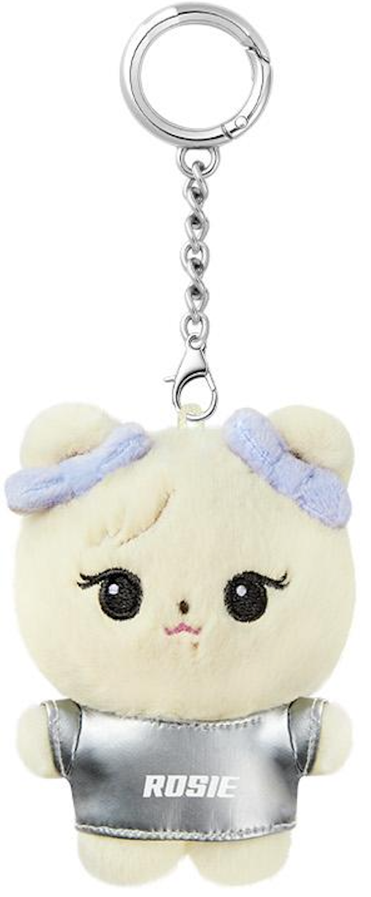 BLACKPINK POP-UP EXCLUSIVE CHARACTER MINI PLUSH KEYRING JUMP ROSIE SILVER