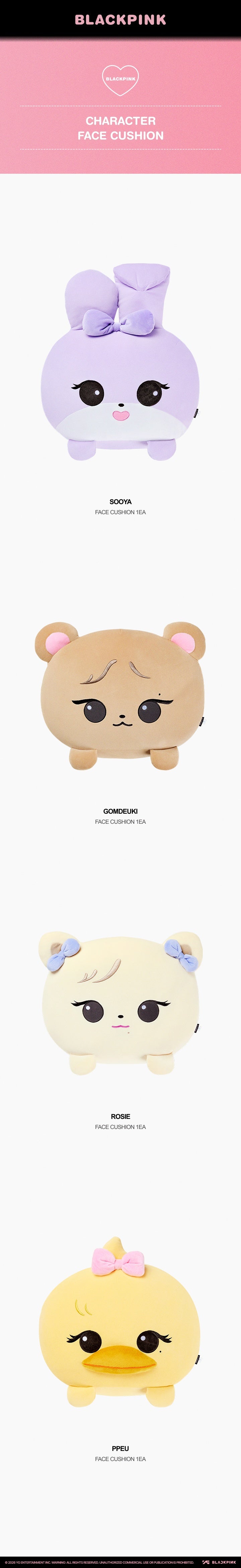 BLACKPINK POP-UP EXCLUSIVE CHARACTER FACE CUSHION DETAILS