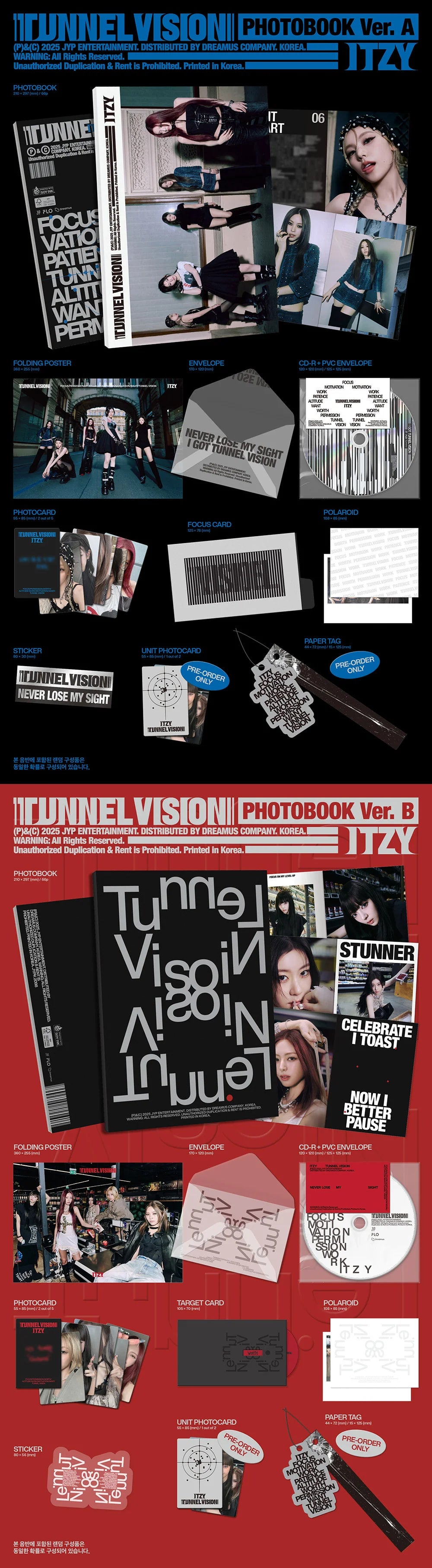 ITZY – TUNNEL VISION (PHOTOBOOK VER.) INCLUSIONS