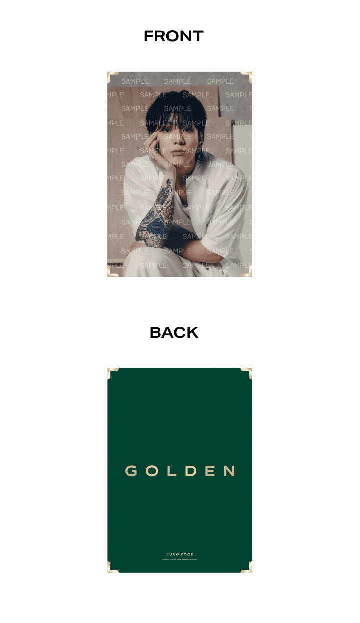 BTS JUNG KOOK – GOLDEN PREMIUM PHOTO Front Back