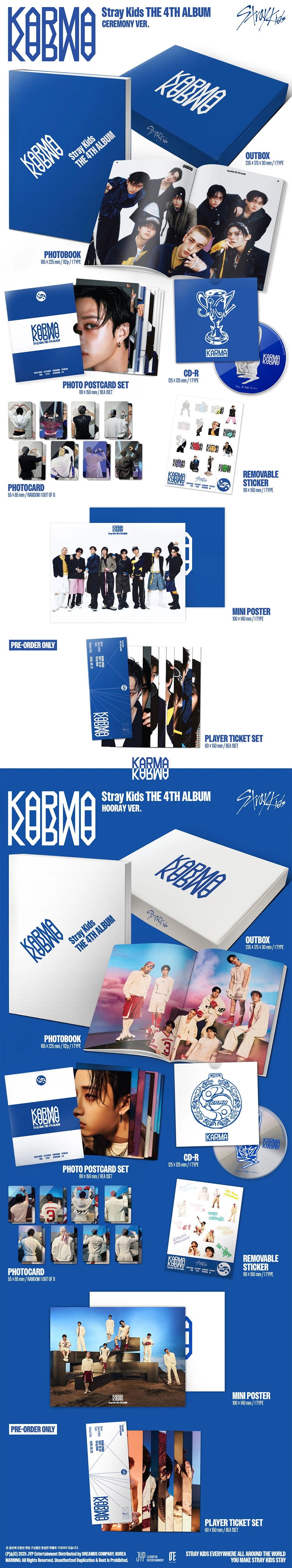 STRAY KIDS – KARMA (CEREMONY / HOORAY VERSION) Inclusions