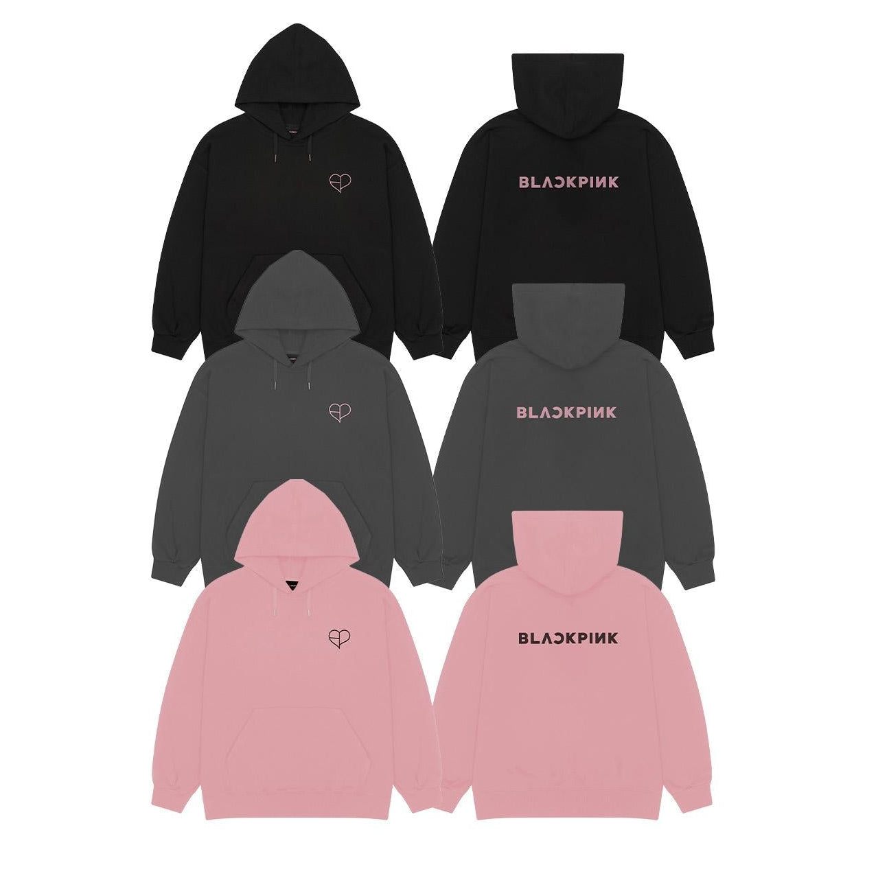 BLACKPINK POP-UP EXCLUSIVE HOODIE BLACK GRAY PINK