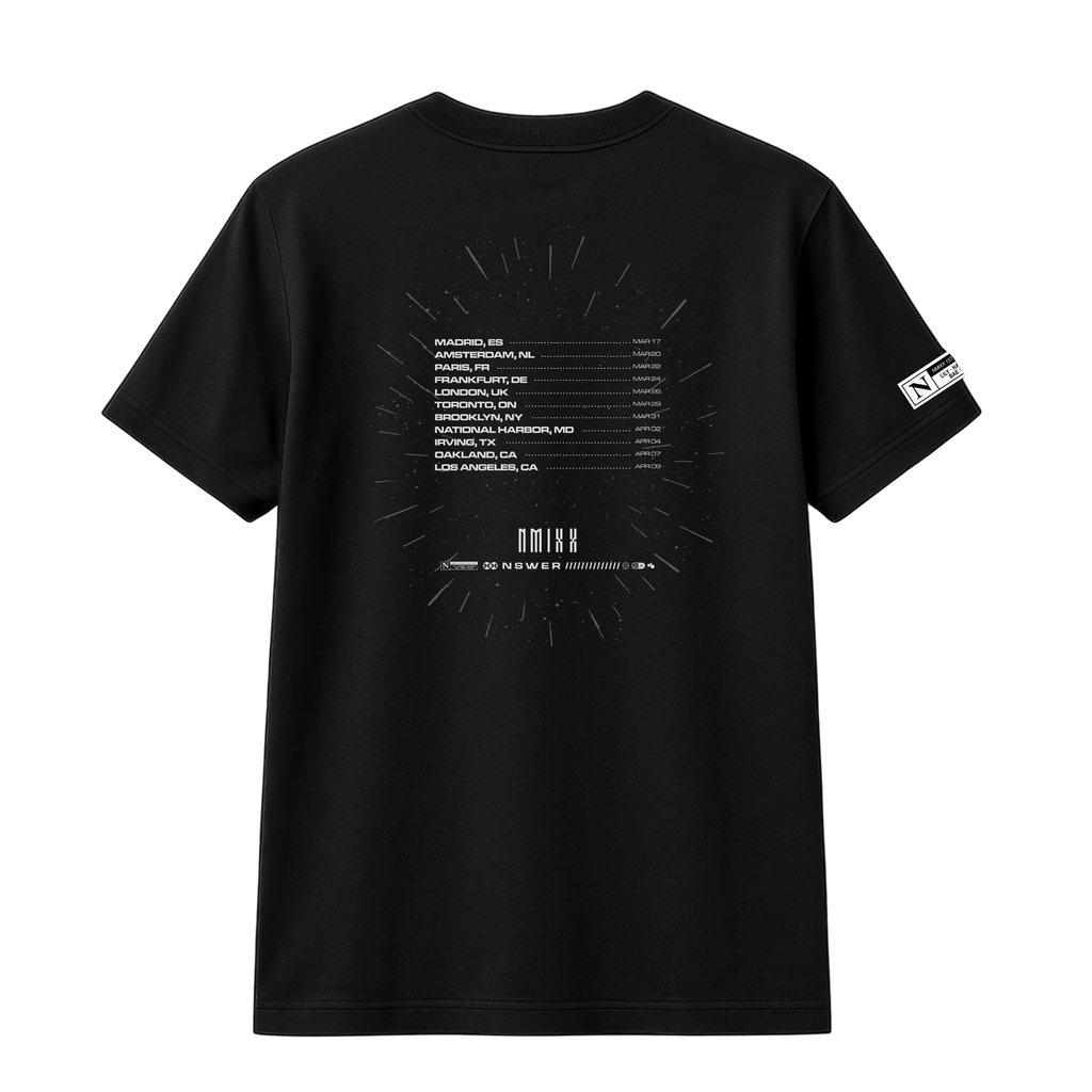 NMIXX POP-UP EXCLUSIVE BLACK TOUR T-SHIRT BACK