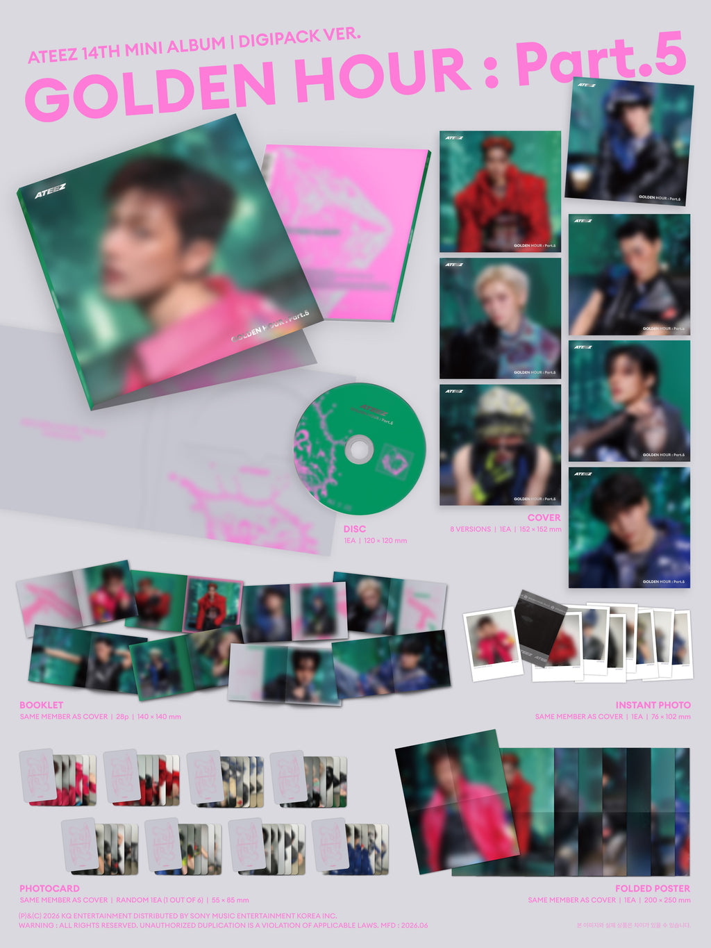 ATEEZ – GOLDEN HOUR : Part.5 (DIGIPACK VER.) Inclusions