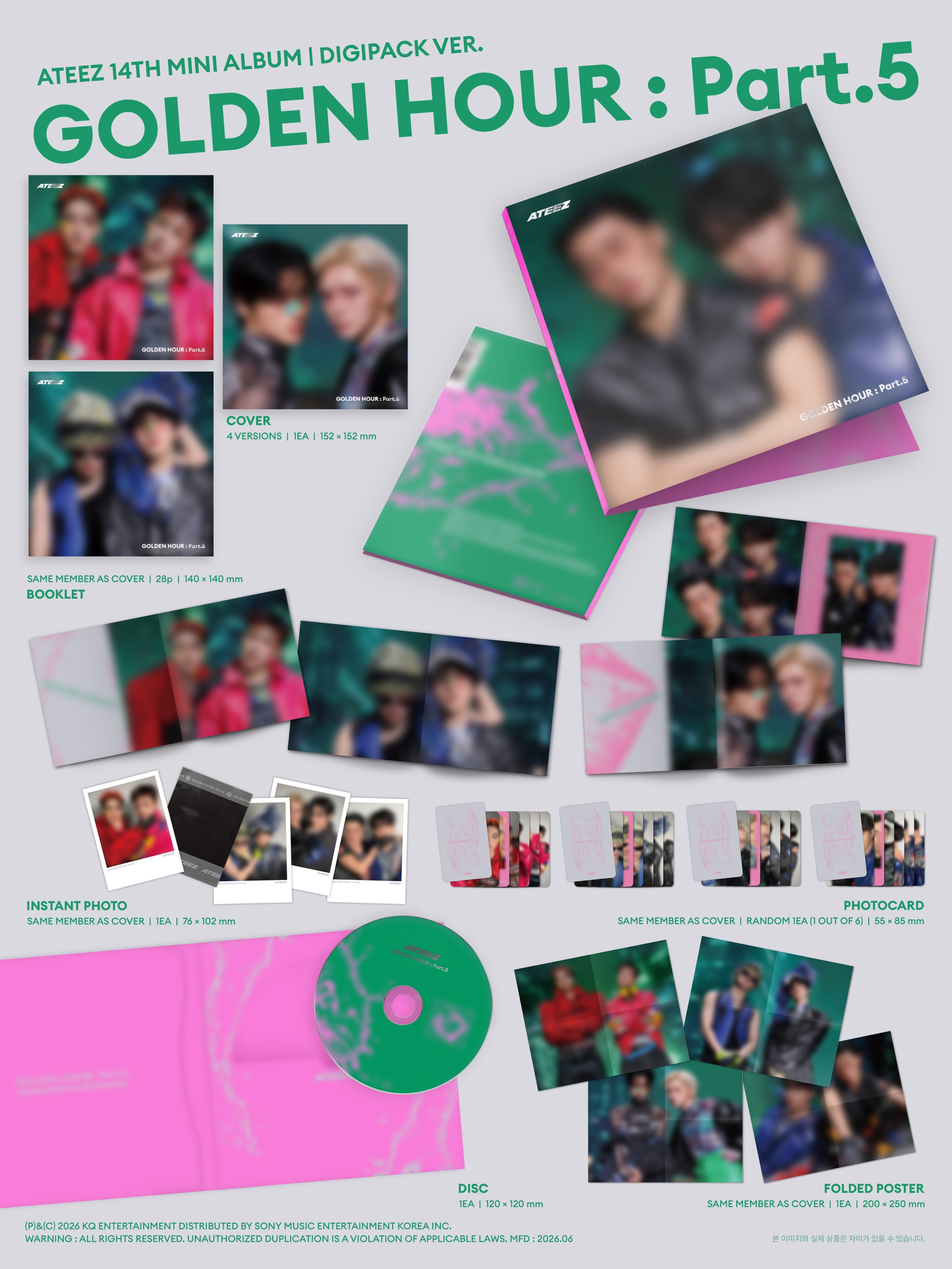 ATEEZ – GOLDEN HOUR : Part.5 (DIGIPACK UNIT VER.) Inhalt